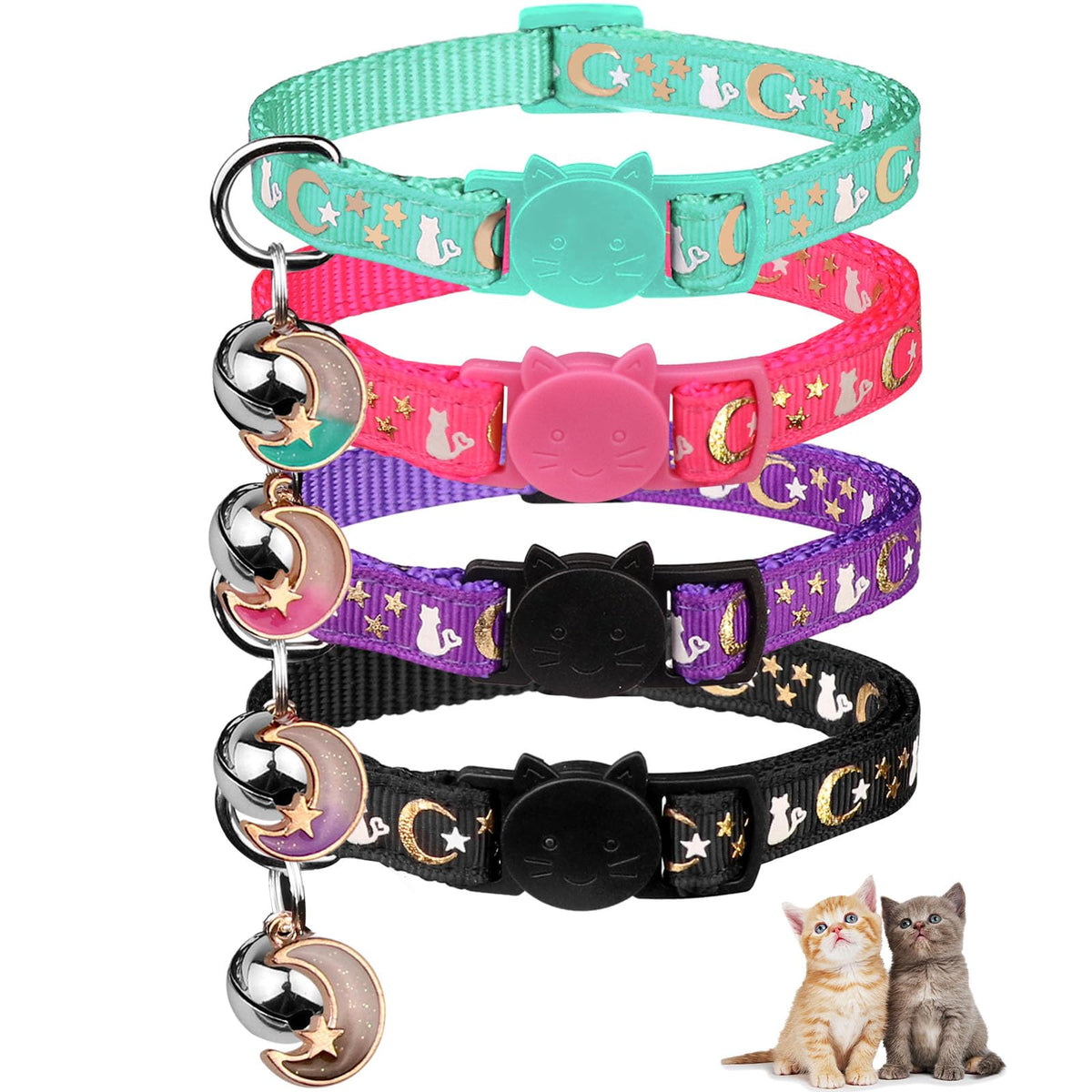 Breakaway Cat Collar with Bells 4PCS H5755