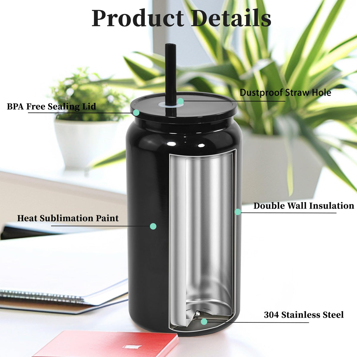 16oz 2Pack Double Wall Insulated Tumblers O553