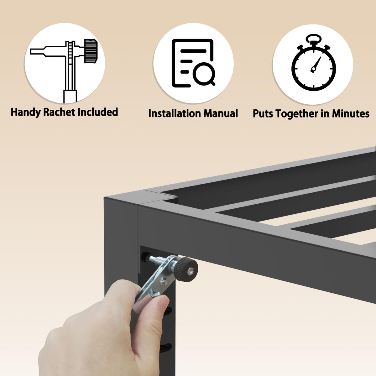 16 Inch Heavy Duty Metal Platform Bed Frame Full Size I310