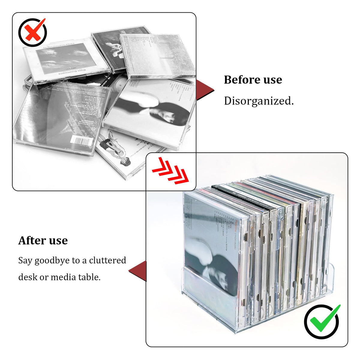 2 Pcs Clear Acrylic CD Holder C3450