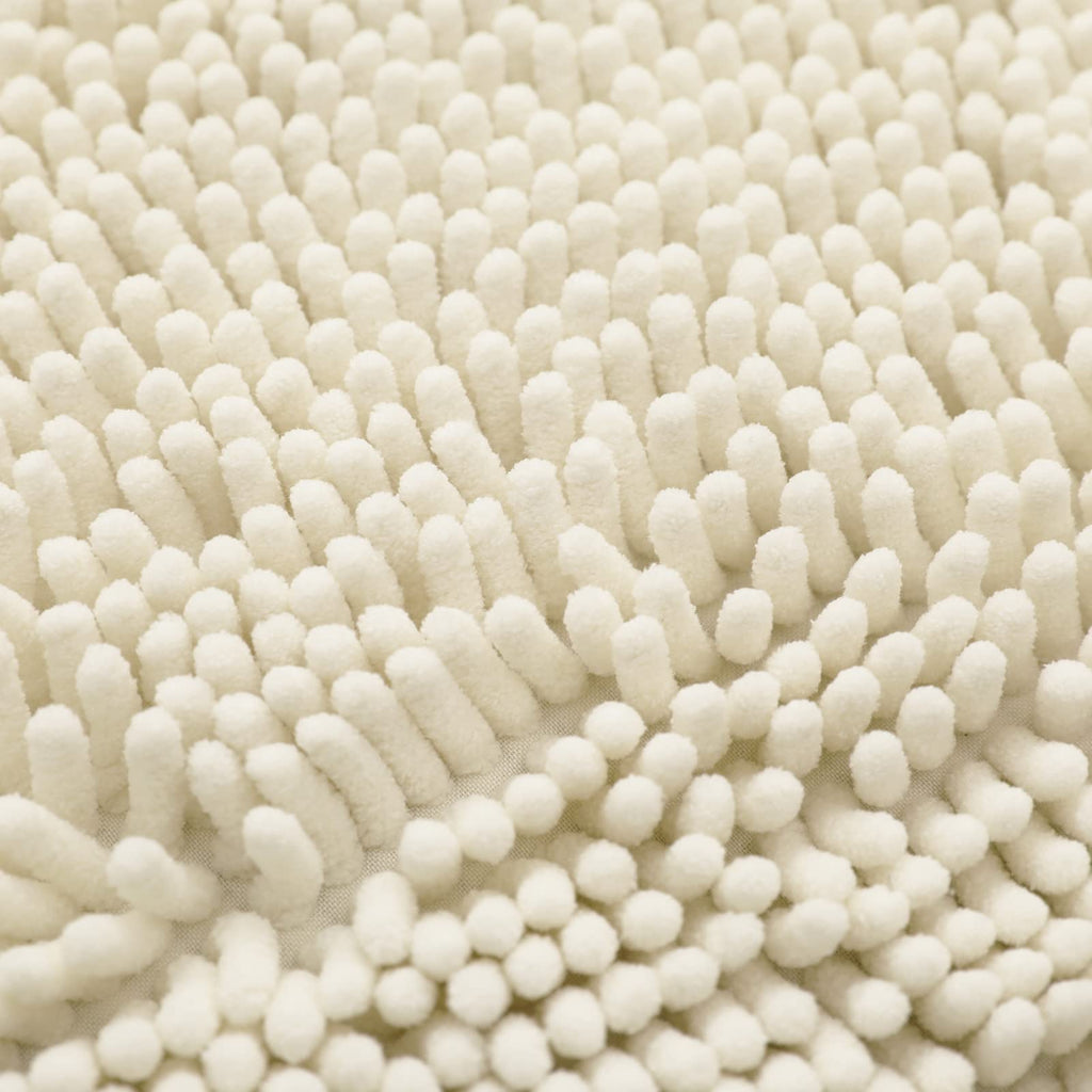 Non-Slip Microfiber Bath Rug Machine Washable Ivory 15 x 23 Inches N5133
