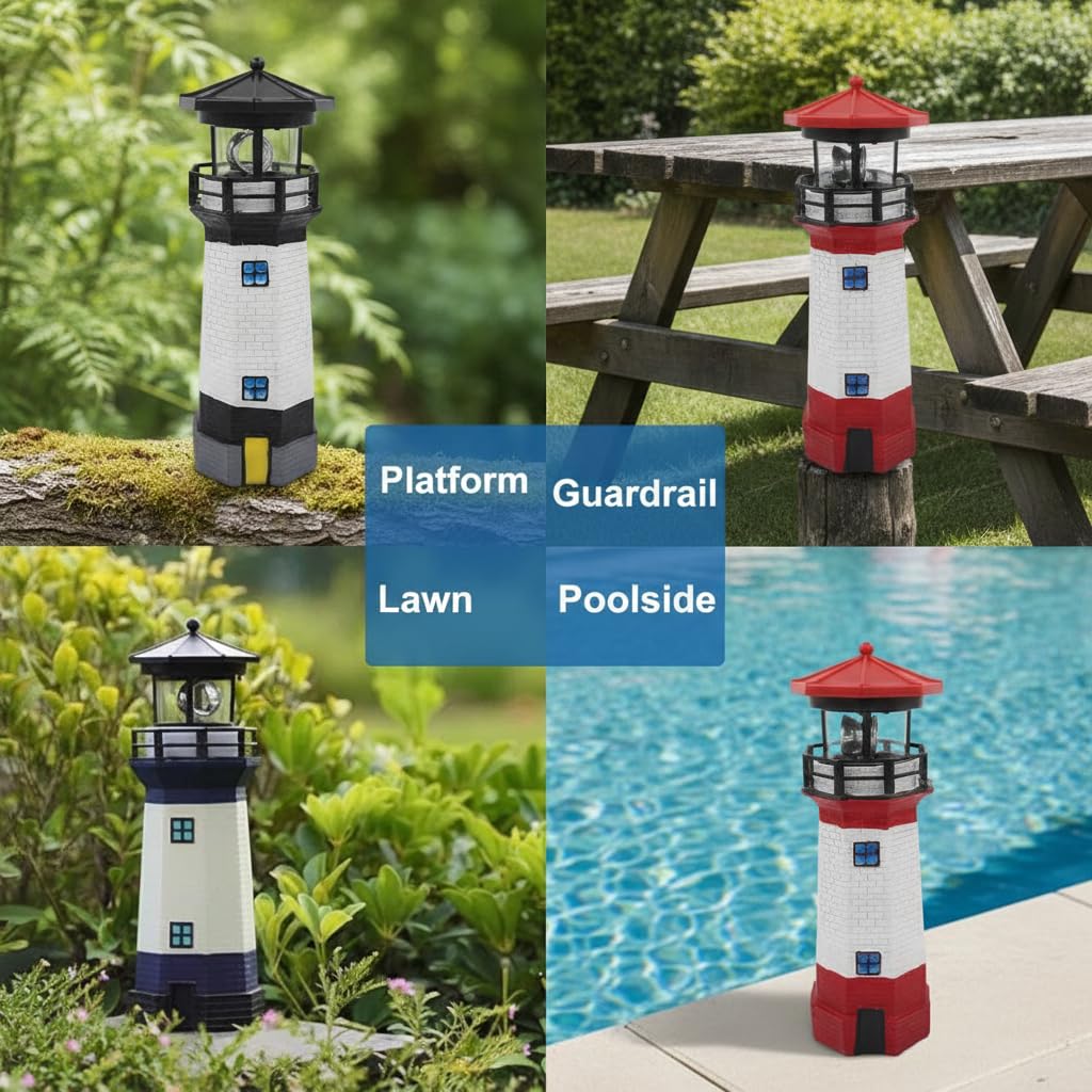 Solar Lighthouse Rotating Beacon Light K147