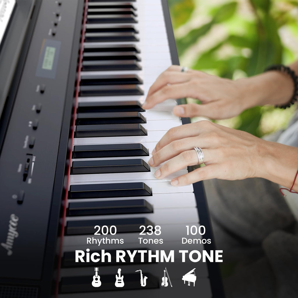 88 Keys Weighted Hammer Portable Electric Keyboard Piano with Stand F9437