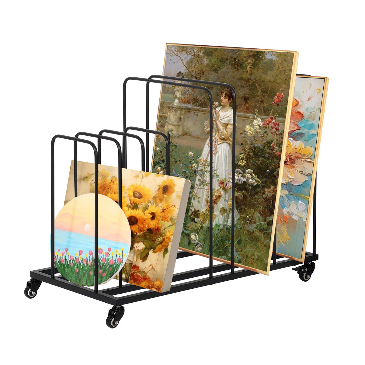 Art Canvas Storage Rack with Wheels D468678