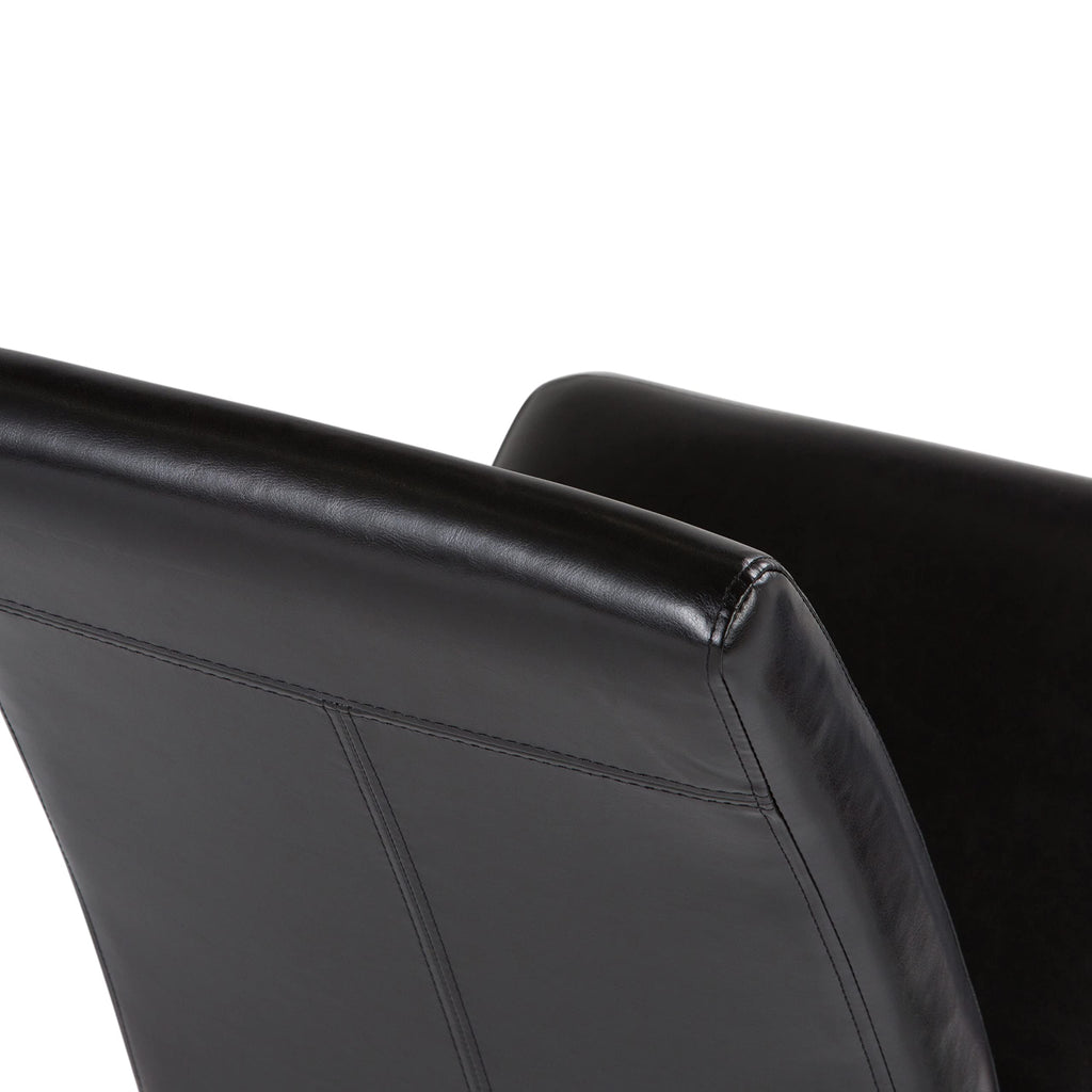 Black Vegan Leather Dining Chairs Set of 2 O474