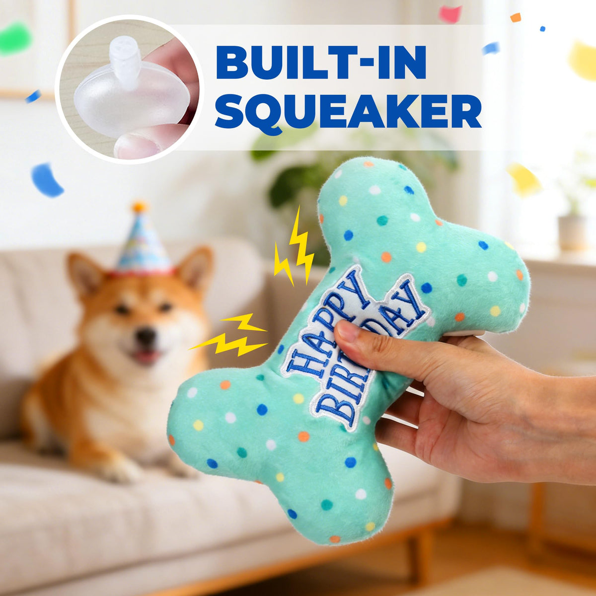 Plush Dog Squeaky Chew Toy B591333