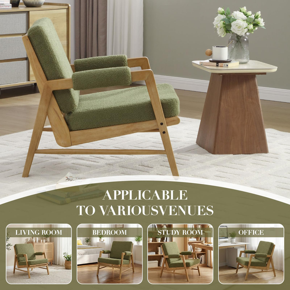 Boucle Upholstered Accent Chair Set of 2 K4099