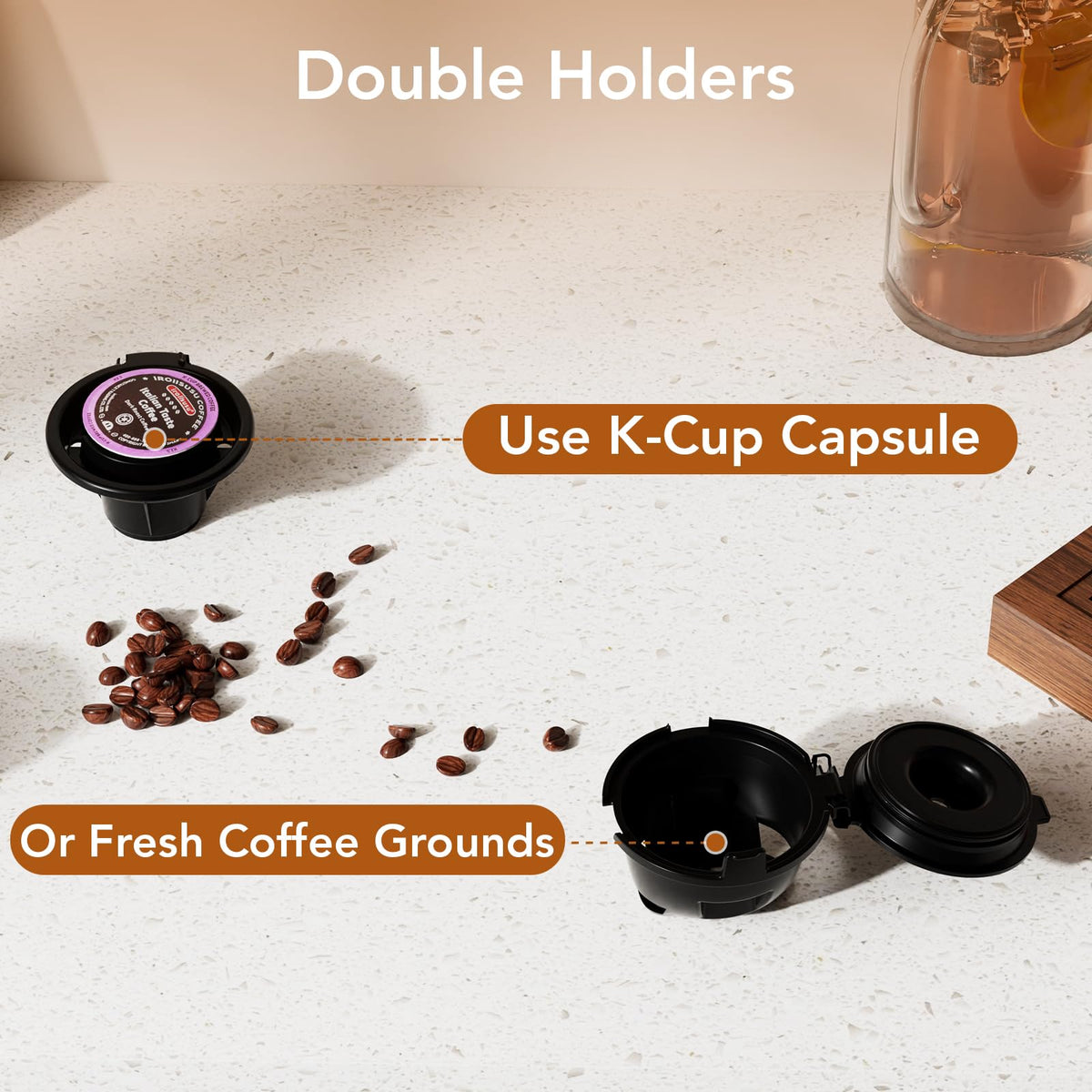 Black Single Serve Coffee Maker with 14 Oz Water Reservoir O384021