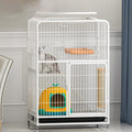 Large 3-Tier Metal Wire Cat Cage with Hammock and Casters H398057
