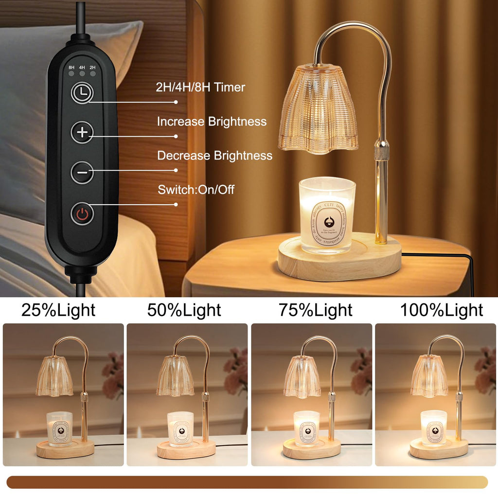 Adjustable Candle Warmer Lamp with Timer & Dimmer W290442