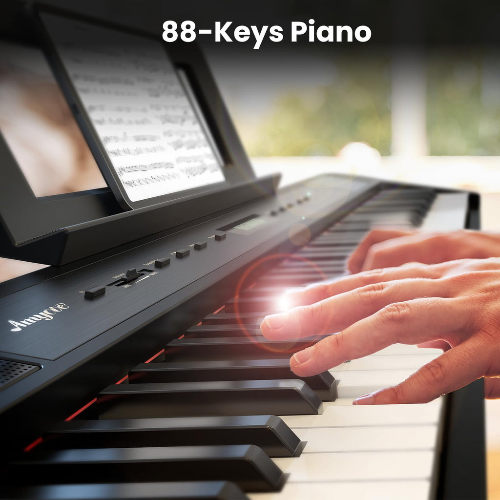 88 Keys Weighted Hammer Portable Electric Keyboard Piano with Stand F9437
