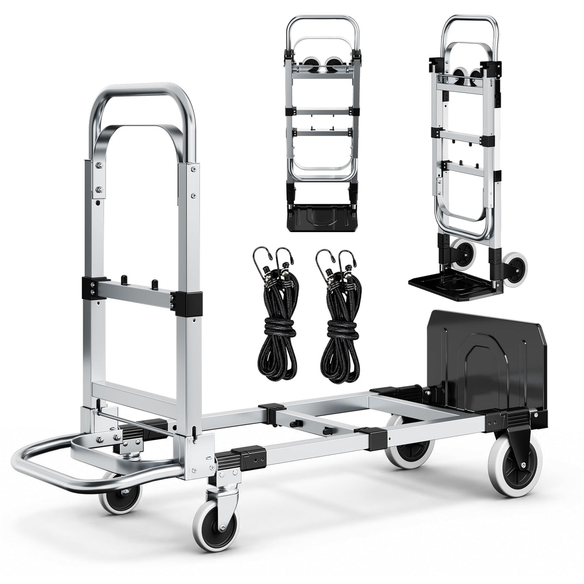 3 in 1 Folding Hand Truck 600lbs Capacity Heavy Duty Z914138
