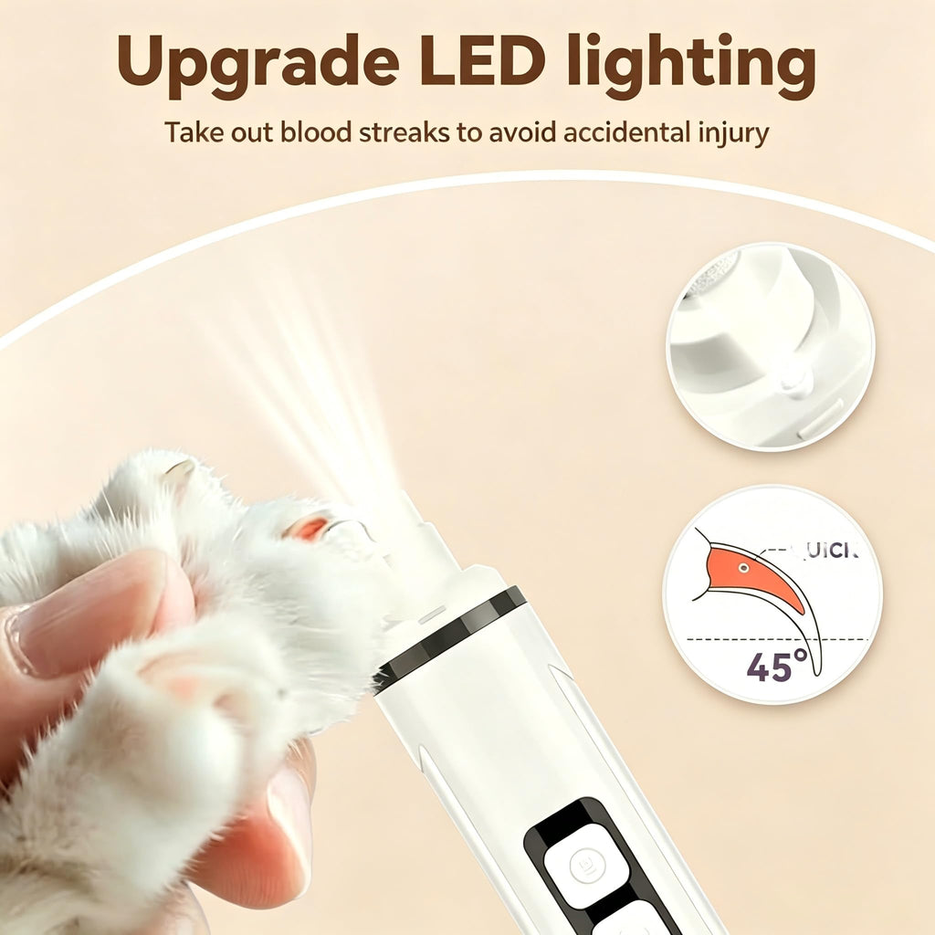 3-Speed Dog & Cat Nail Grinder with LED Light D538