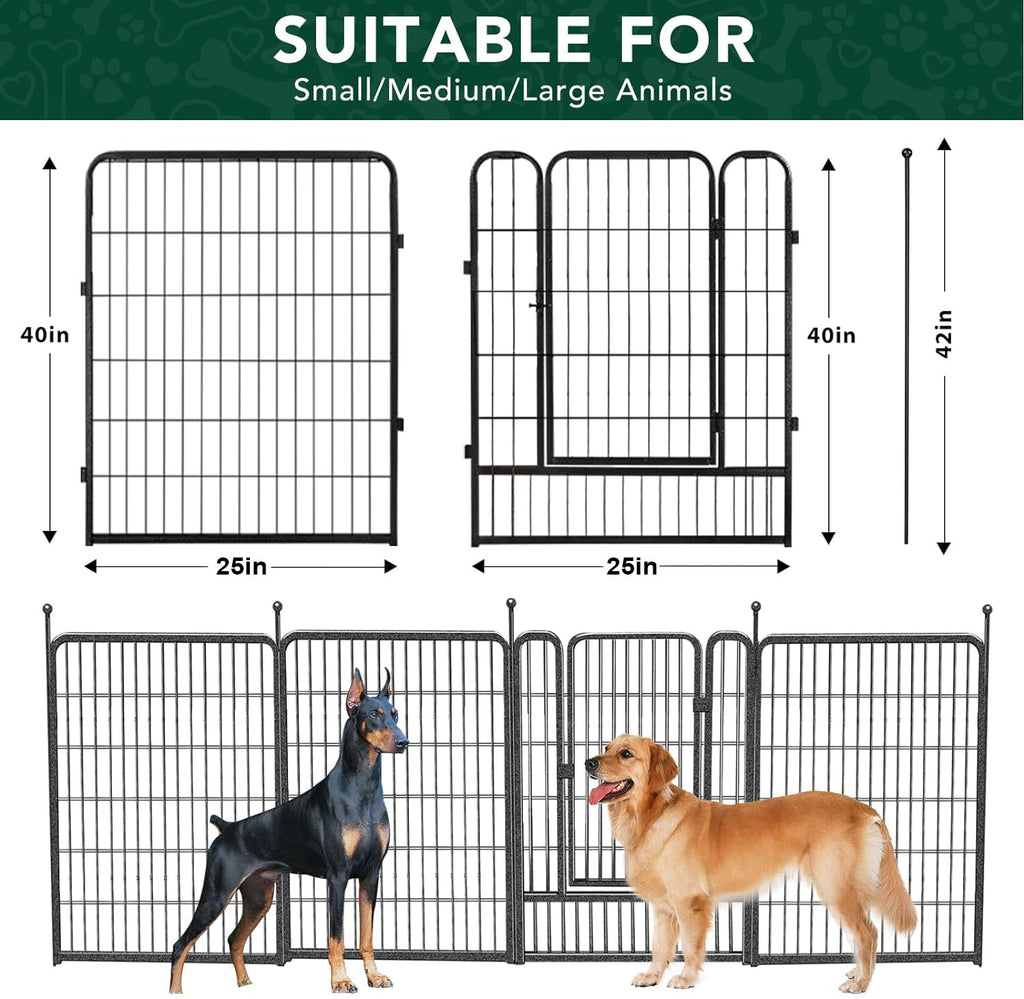 16 Panels 40" High Metal Dog Playpen with Gate I3660