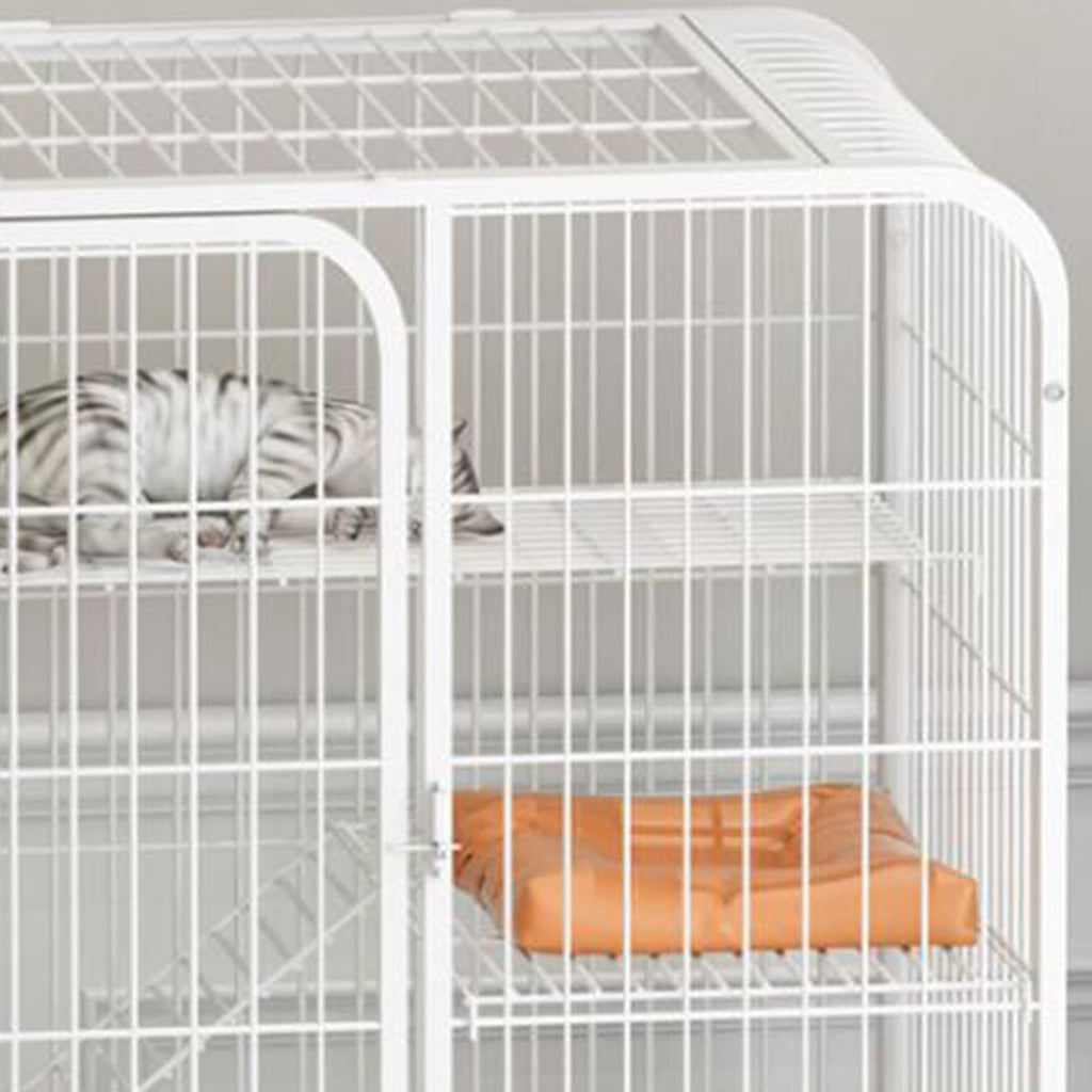 Large 3-Tier Metal Wire Cat Cage with Hammock and Casters H398057