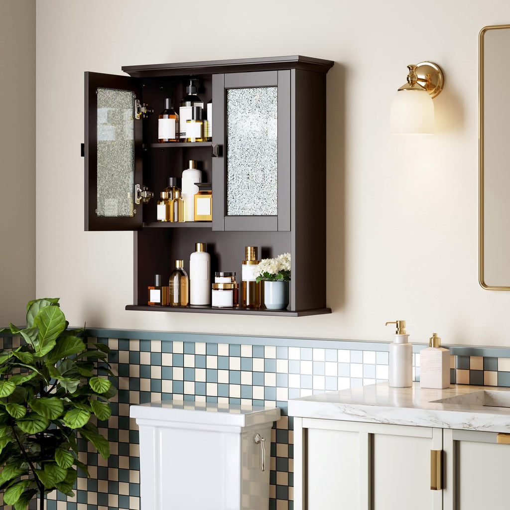 Wall Mount Bathroom Cabinet with Glass Door K105955