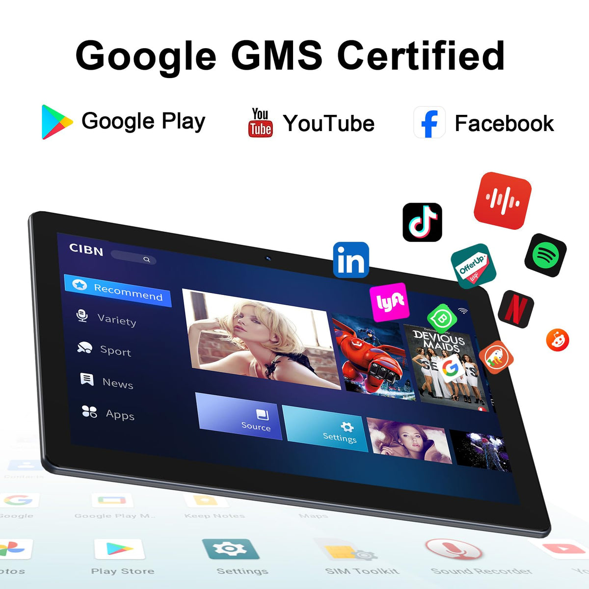 10 inch Android Tablet 32GB ROM 2GB RAM Quad-Core 6000mAh U288