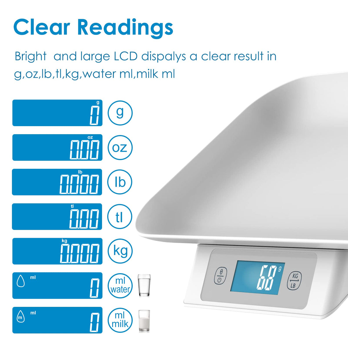 Digital Pet Scale for Small Cats and Animals Grey D802