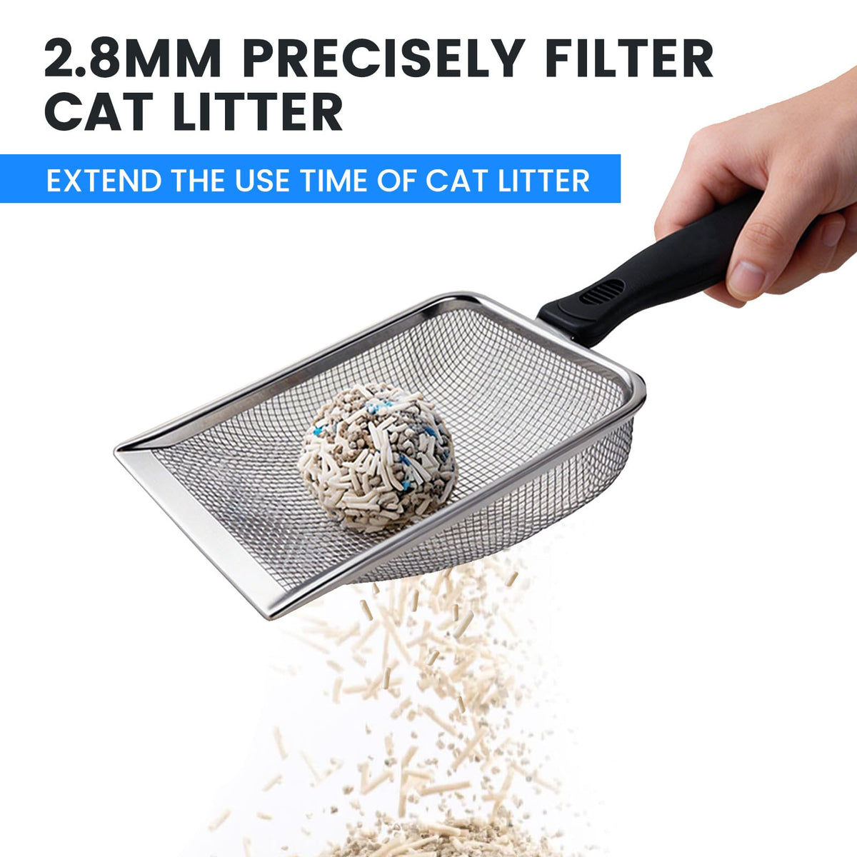 Stainless Steel Mesh Cat Litter Scoop 2.8mm Hole Y35743