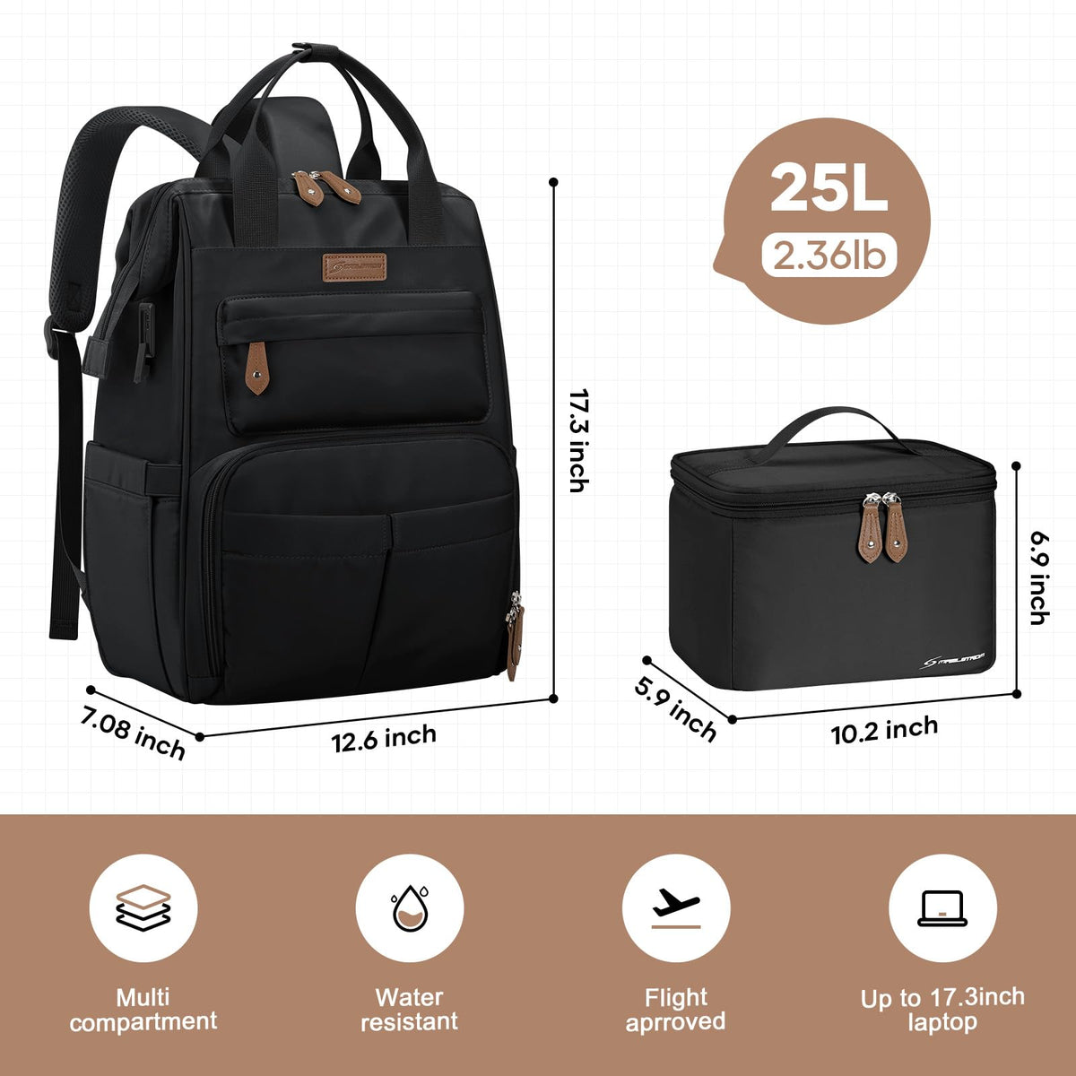 15.6-17.3" Laptop Backpack with Lunch Box K507608