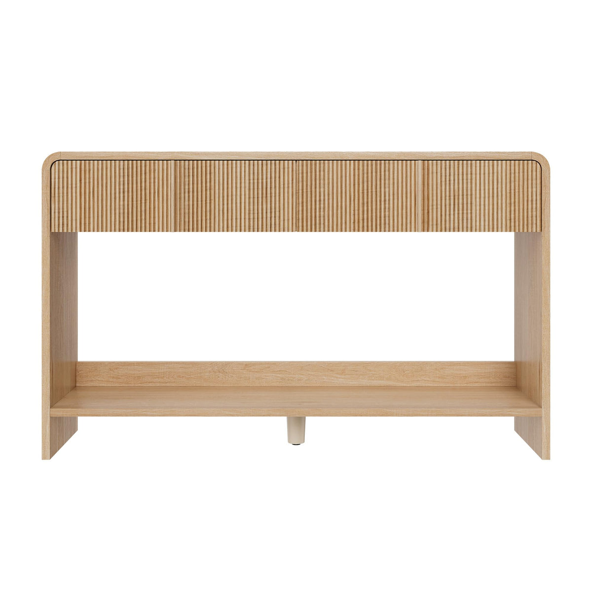 45" Fluted Console Table with 2 Drawers and Open Shelf T864357