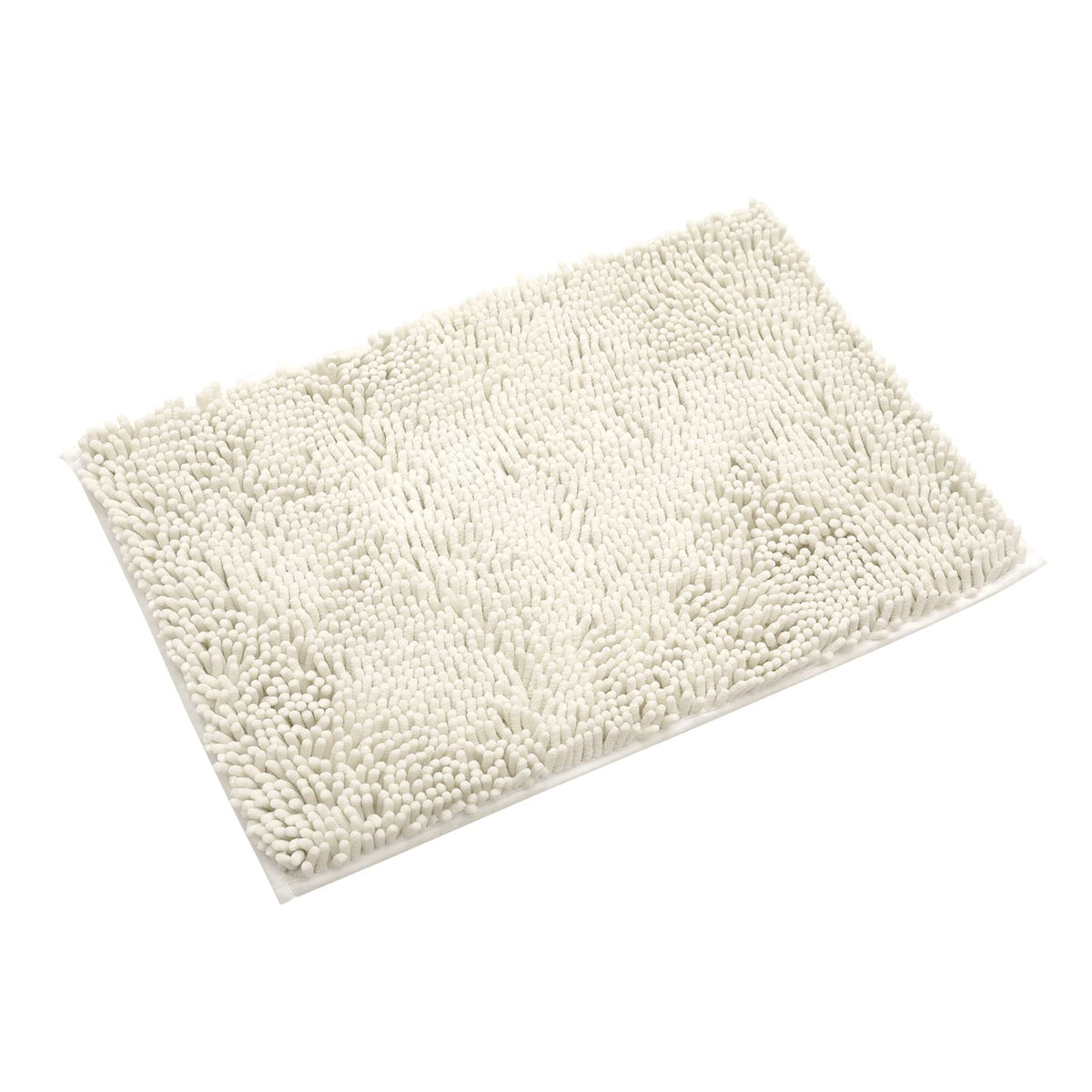 Non-Slip Microfiber Bath Rug Machine Washable Ivory 15 x 23 Inches N5133