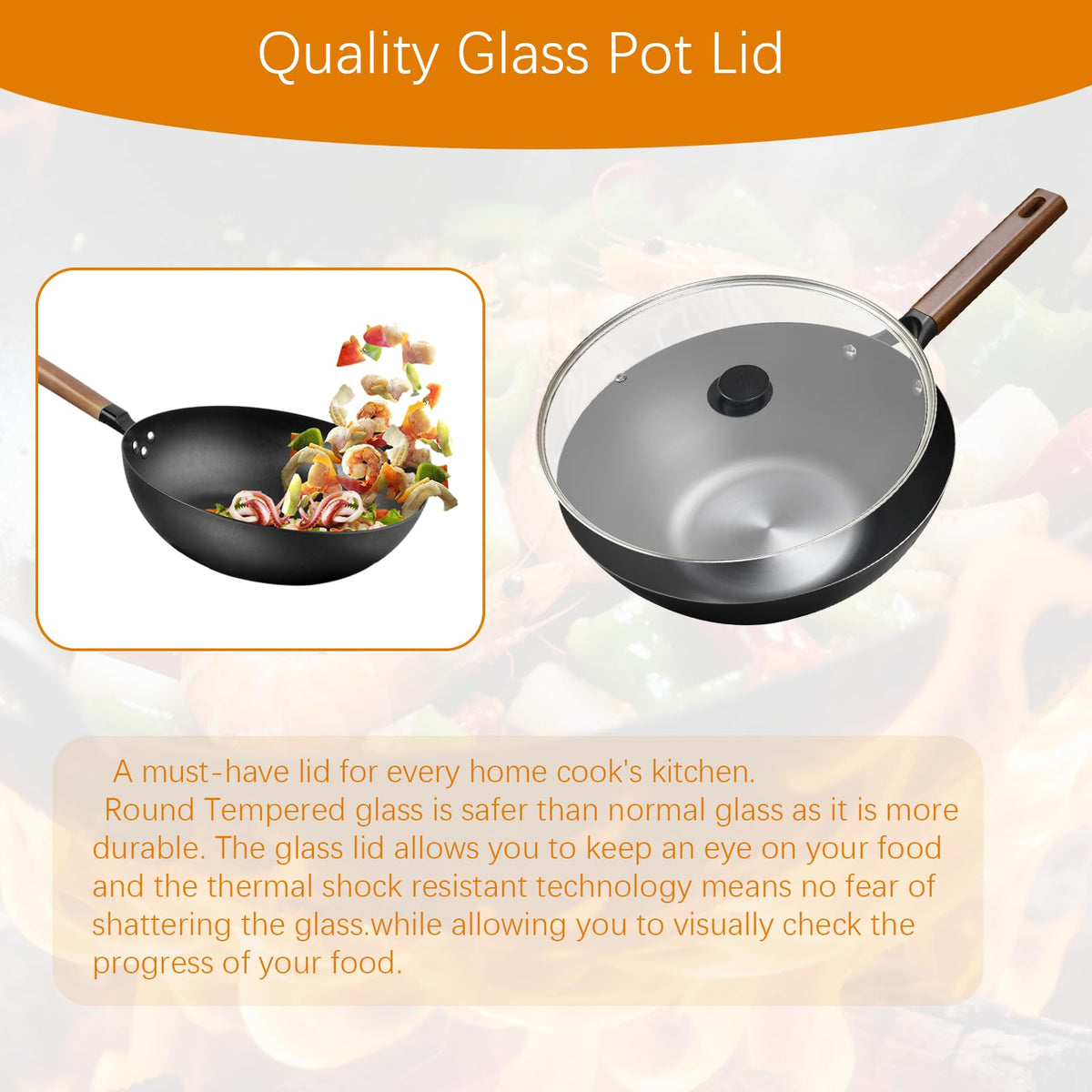 13 Inch Clear Tempered Glass Pan Lid L9887