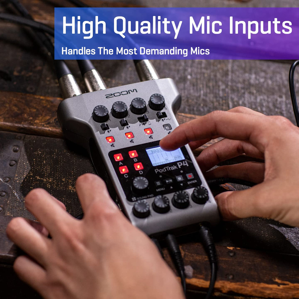 Podcast Recorder with 4 XLR Mic Inputs O2059