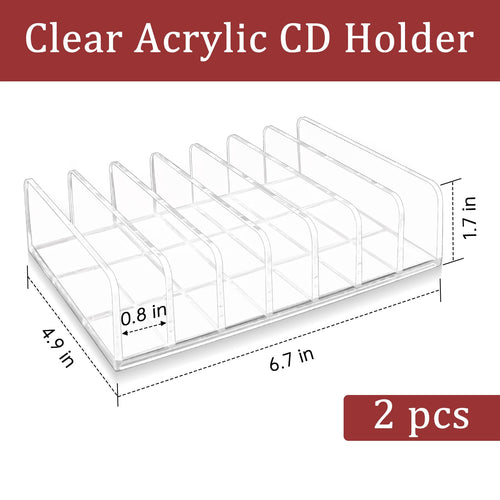 2 Pcs Clear Acrylic CD Holder C3450
