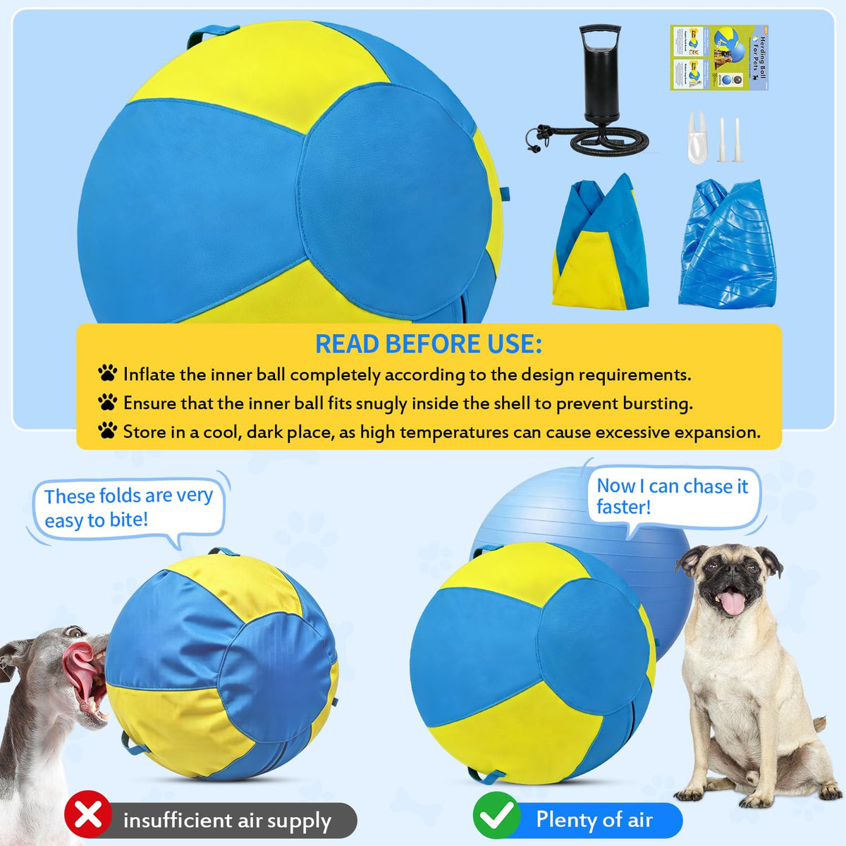 18 Inch Heavy Duty Dog Herding Ball with 3 Handles H3163