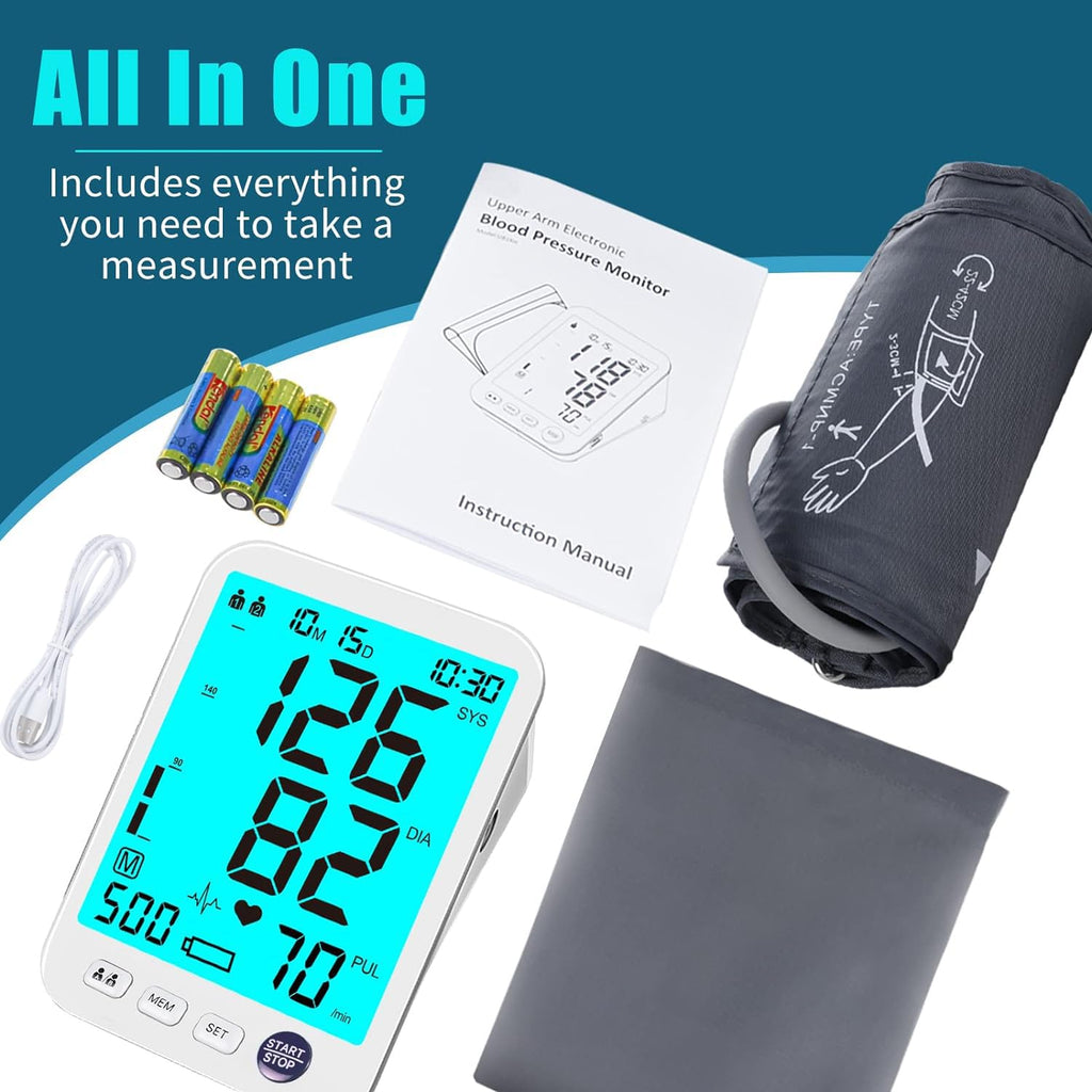 Automatic Digital Blood Pressure Monitor Upper Arm Adjustable Cuff S816