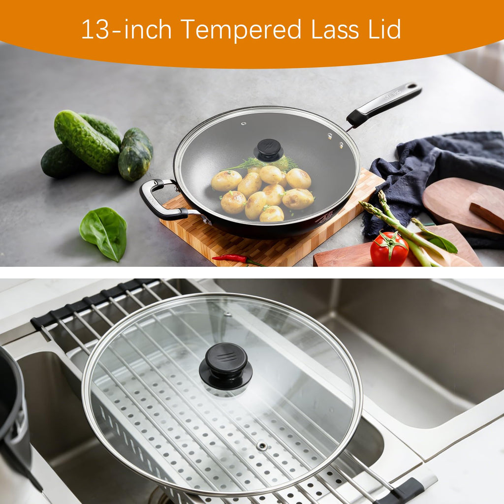 13 Inch Clear Tempered Glass Pan Lid L9887