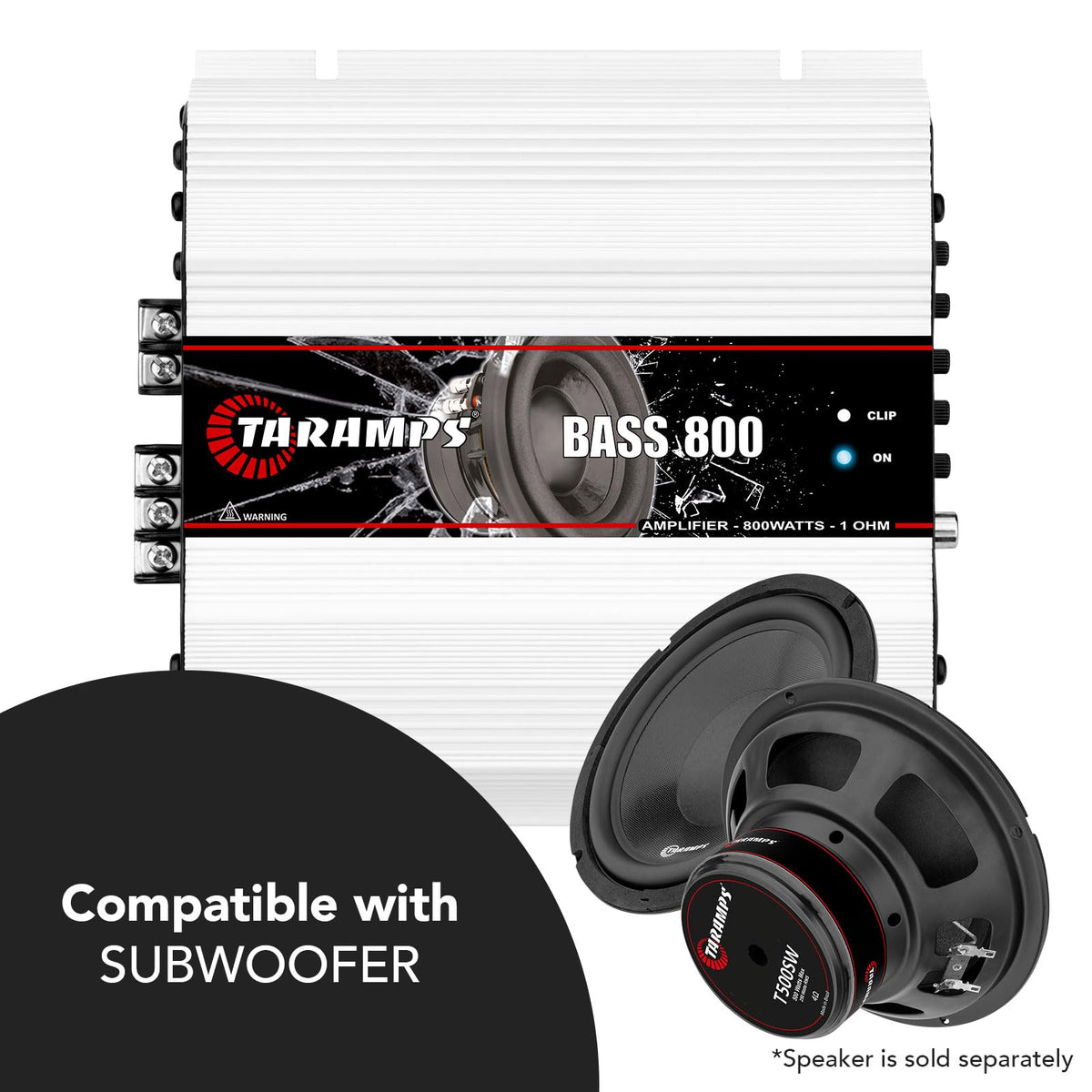 1 Ohm 800W RMS Monoblock Car Subwoofer Amplifier Y432374