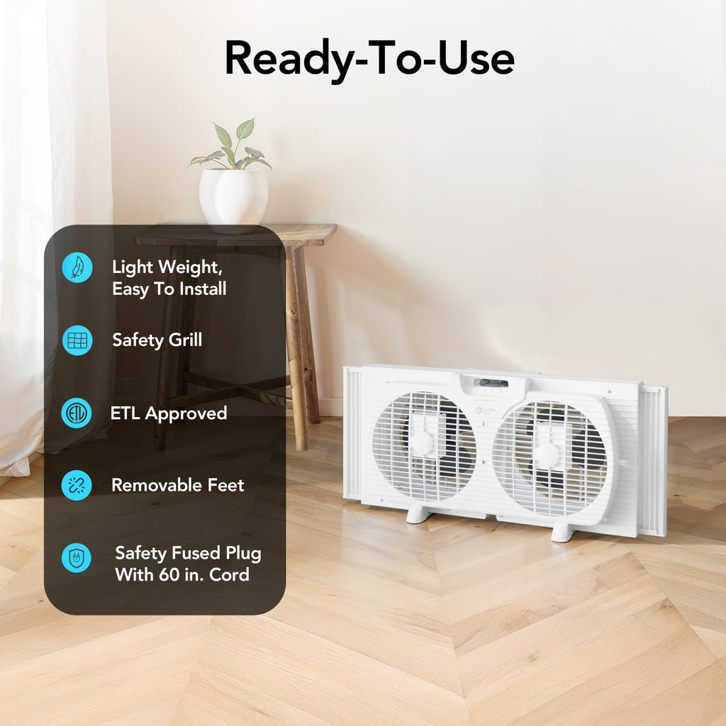 Reversible Twin Window Fan with 3-Speeds C861
