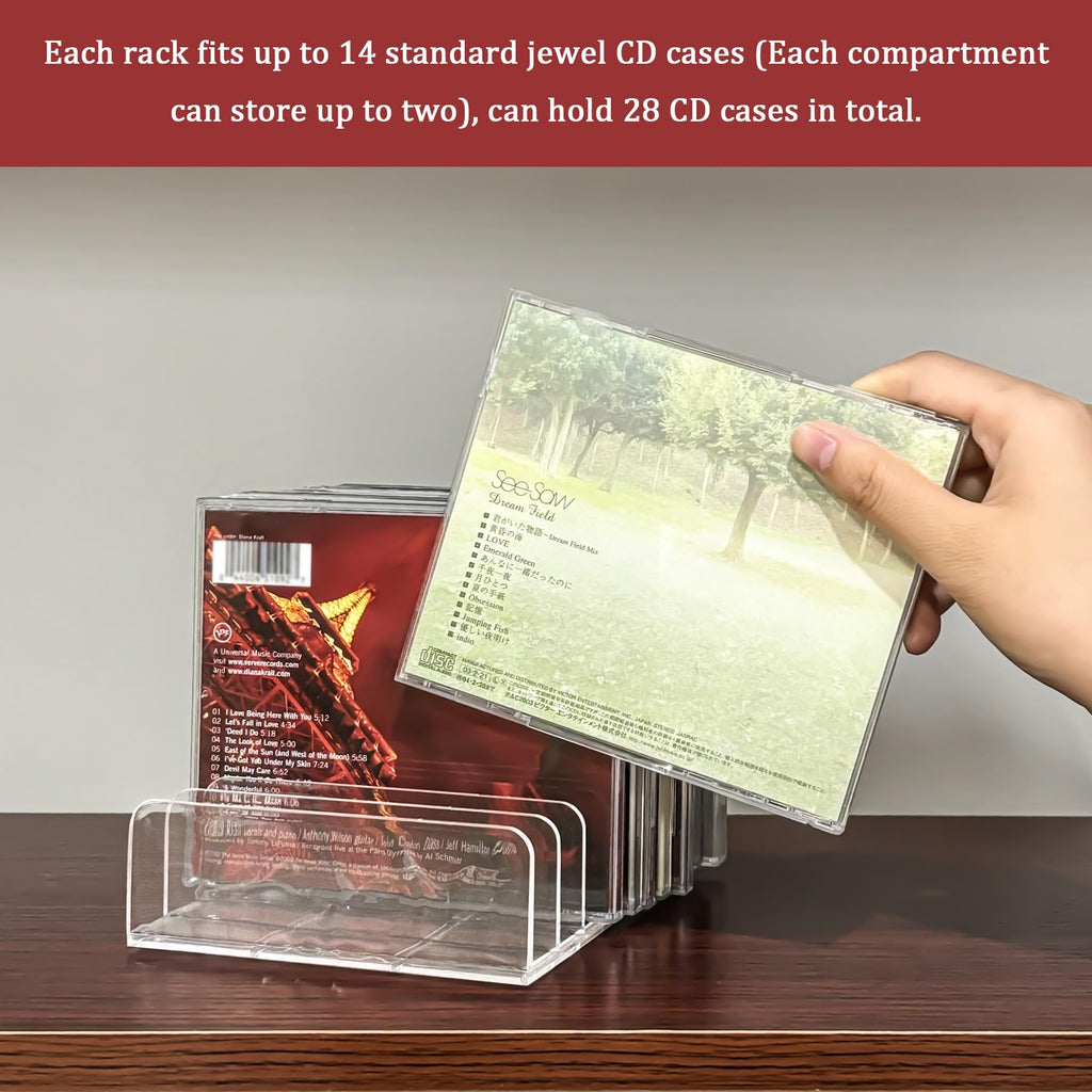 2 Pcs Clear Acrylic CD Holder C3450