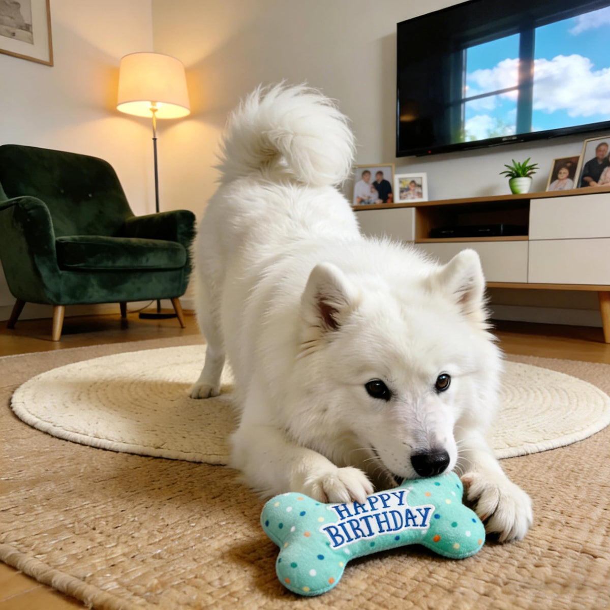Plush Dog Squeaky Chew Toy B591333