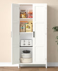 51.2"H Tall White 2 Doors Bathroom Cabinet K779