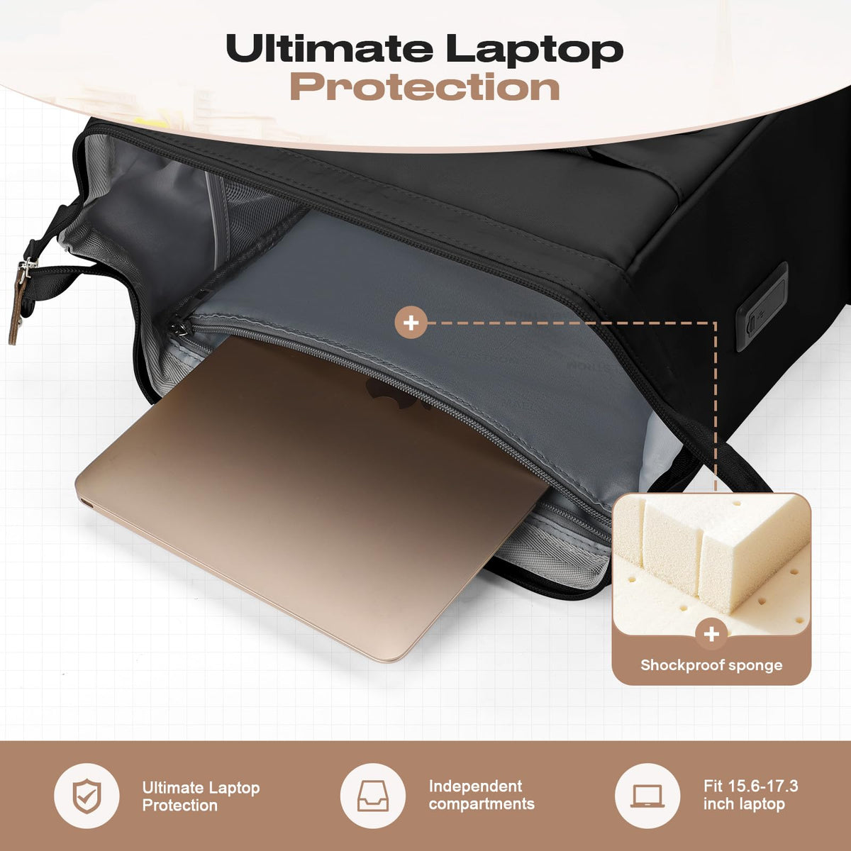 15.6-17.3" Laptop Backpack with Lunch Box K507608