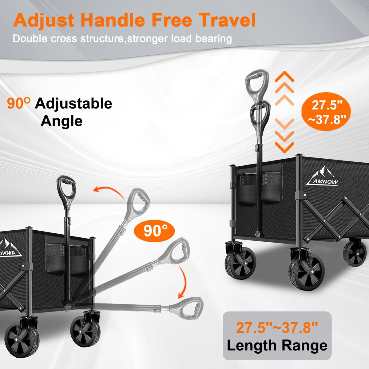 100L Collapsible Wagon Cart with All Terrain Wheels O1641