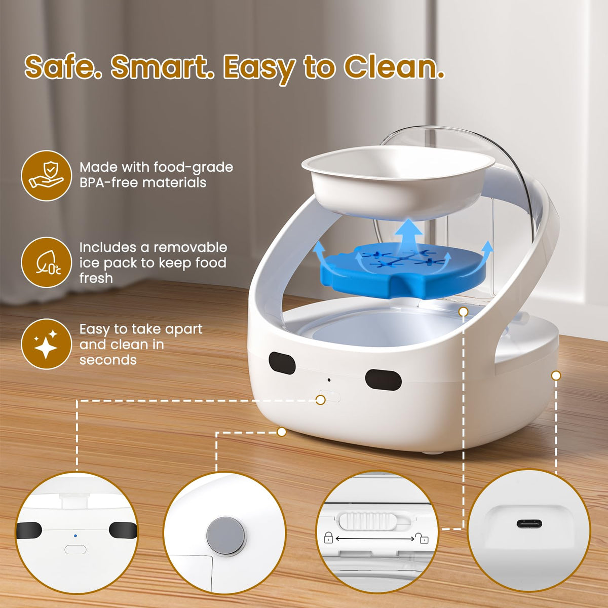 Wet & Dry Food Cat Feeder D6757