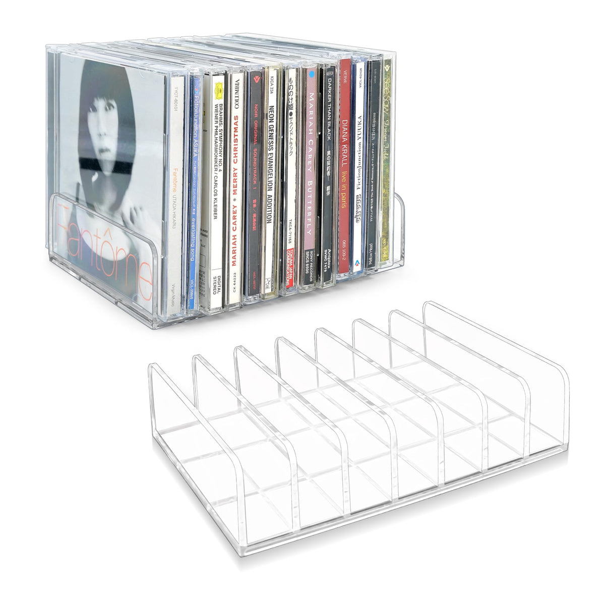 2 Pcs Clear Acrylic CD Holder C3450