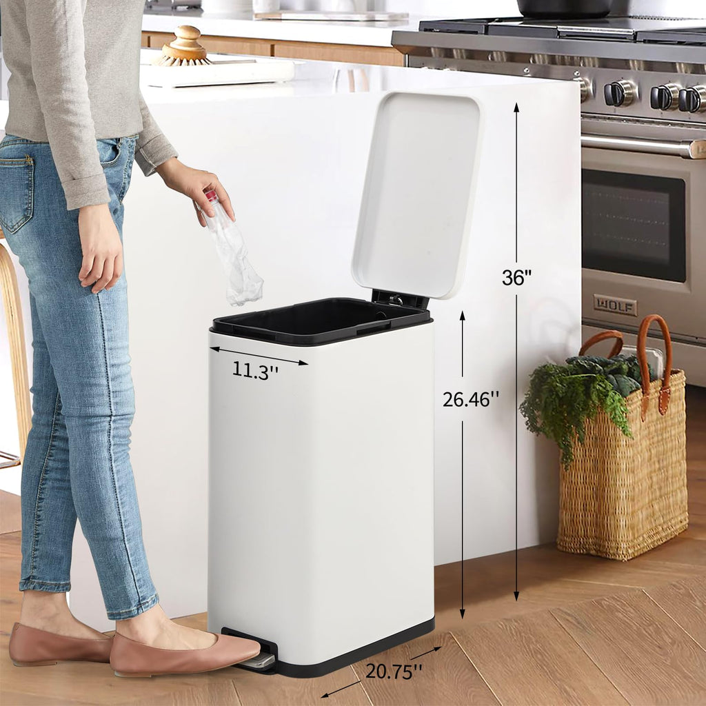 13.2 Gallon Stainless Steel Step Trash Can with Lid K32815
