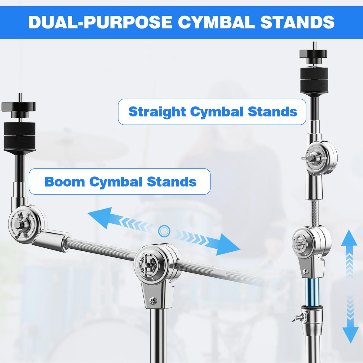 Adjustable Boom Cymbal Stand with Double Braced Legs X653