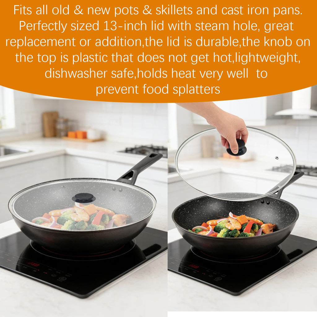 13 Inch Clear Tempered Glass Pan Lid L9887