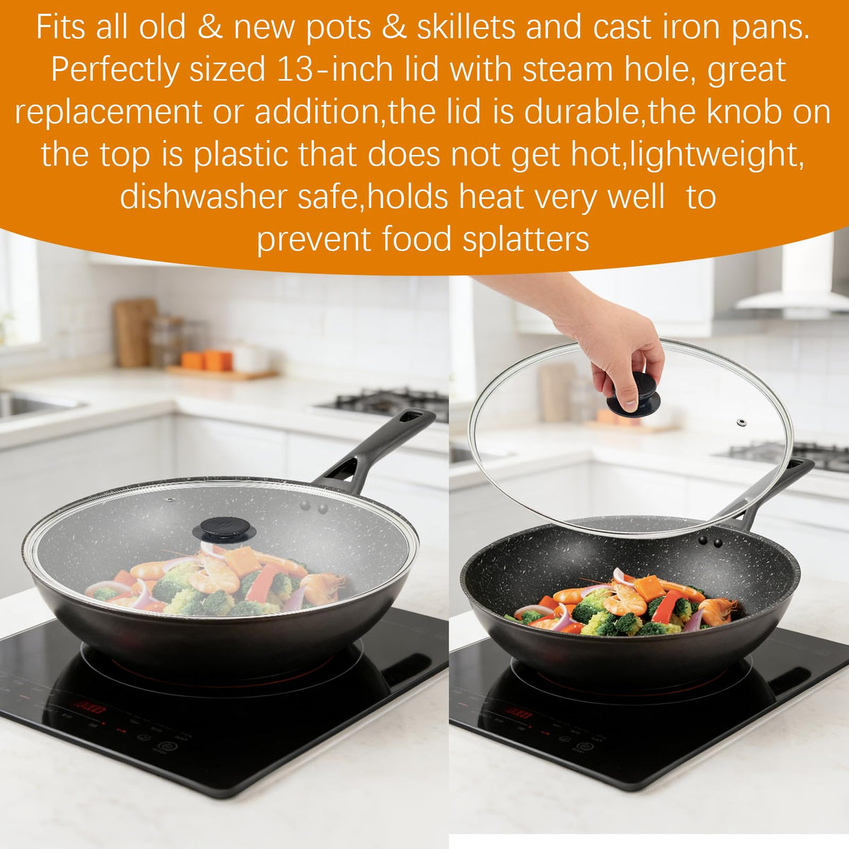 13 Inch Clear Tempered Glass Pan Lid L9887