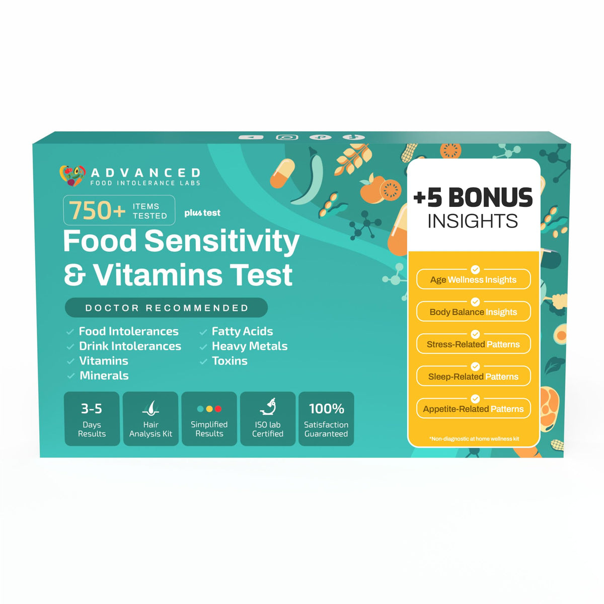 750+ Foods Drinks Vitamins At-Home Wellness Test Kit C548727