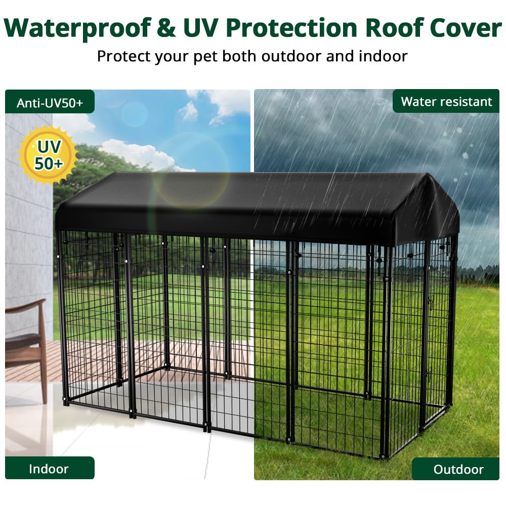 8'x6'x4' Outdoor Dog Kennel with Roof I205