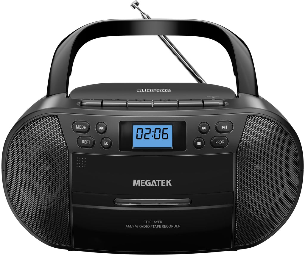 Portable CD Cassette Player Boombox with Bluetooth AM/FM Radio T477292
