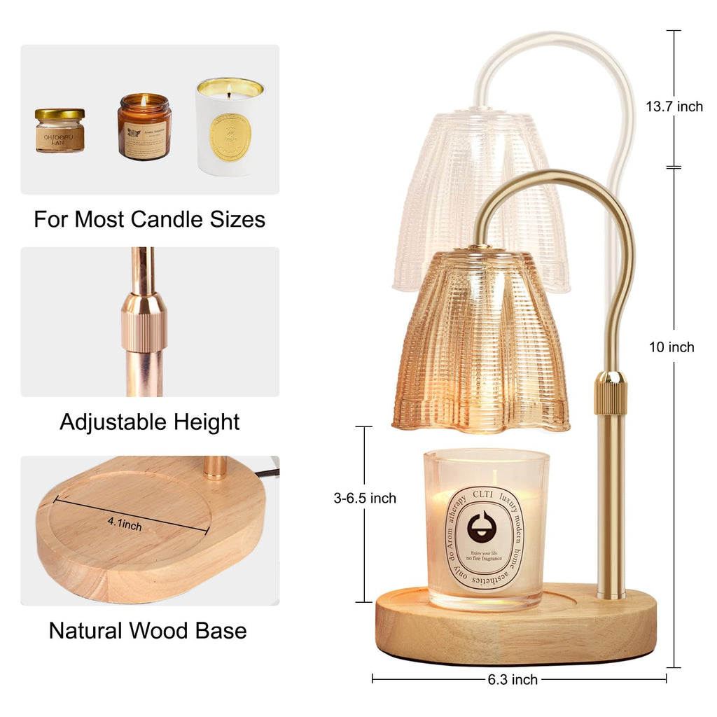 Adjustable Candle Warmer Lamp with Timer & Dimmer W290442