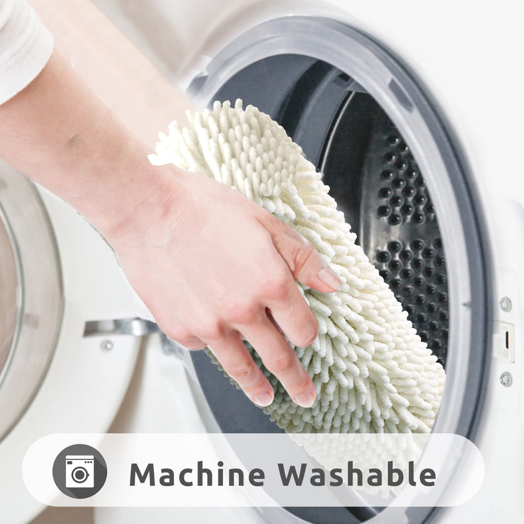 Non-Slip Microfiber Bath Rug Machine Washable Ivory 15 x 23 Inches N5133